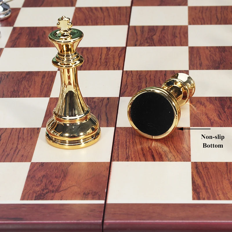 Peças de xadrez profissional internacional tabuleiro de xadrez de madeira  dobrável peças de xadrez de metal conjunto crianças aldult decoração com  caixa de presente