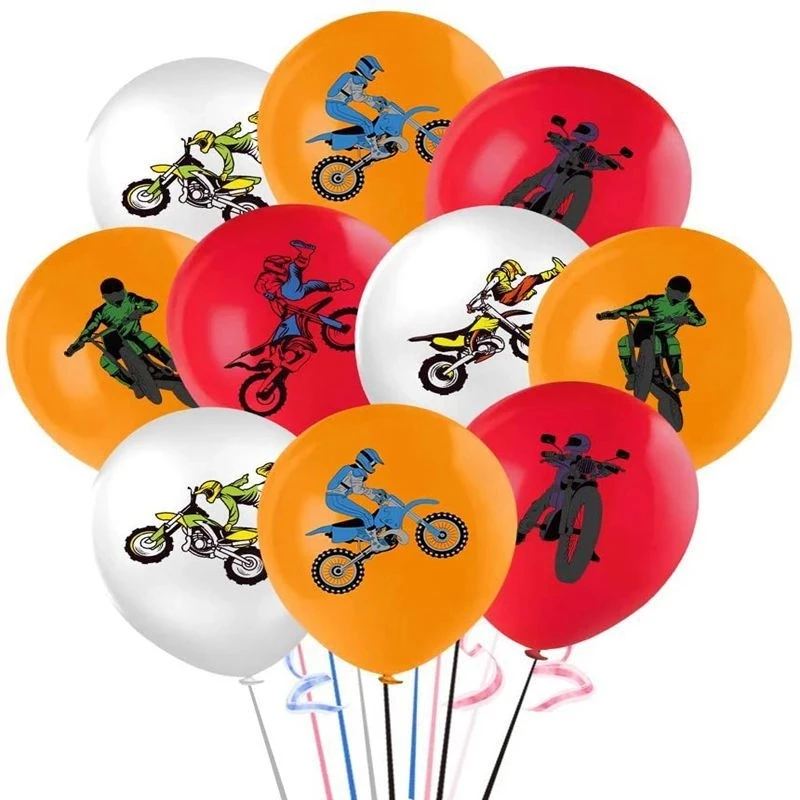 1 conjunto de corrida motocicleta látex balões orv sujeira fora-estrada  bicicleta carro banner número ballon