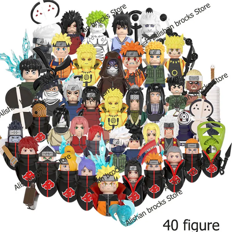 Em promoção! Naruto, Sasuke, Kakashi, Uchiha Tijolos, Blocos De Construção  De Anime Desenhos Animados Mini Figuras De Ação Cabeças De Montagem De  Brinquedos De Crianças Christma Presentes