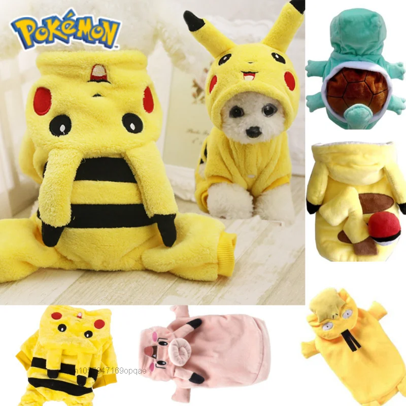 Em promoção! Pokemon Animais De Estimação Trajes Pikachu, Squirtle Psyduck  Inverno Quente Cão-roupas Para Cães De Pequeno Porte De Lã Macia Cachorro  Gato De Estimação Jaqueta Casaco