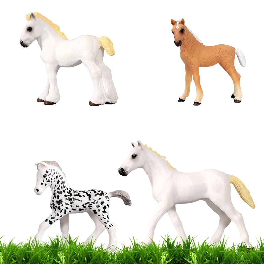 KOMBIUDA Modelo Cavalo Branco Quarto De Milha Esculturas De Cavalos  Brinquedo Animal Selvagem Estátua De Cavalo Realista Jogo De Cavalo Figura  Animal Da Floresta Mini Pvc Filho Definir