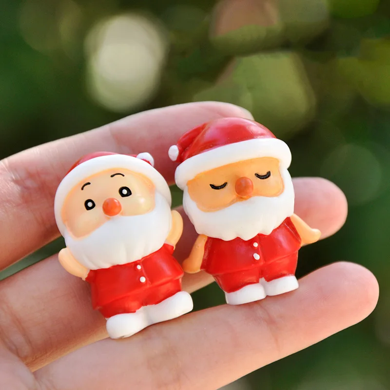 Em promoção! Resina Kawaii Colorido Mini Santa Boneco De Neve
