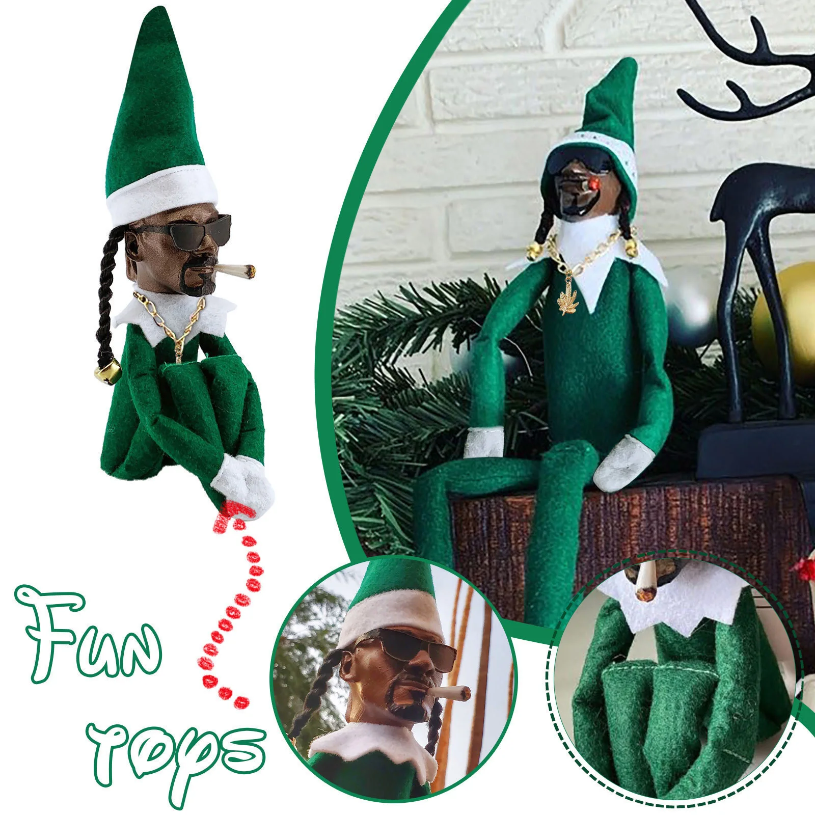 Em promoção! Snoop Em Uma Varanda Duende Boneca Decoração De Casa Elf Na  Prateleira Boneca De Artesanato De Ano Novo, Natal, Presente Para As  Crianças