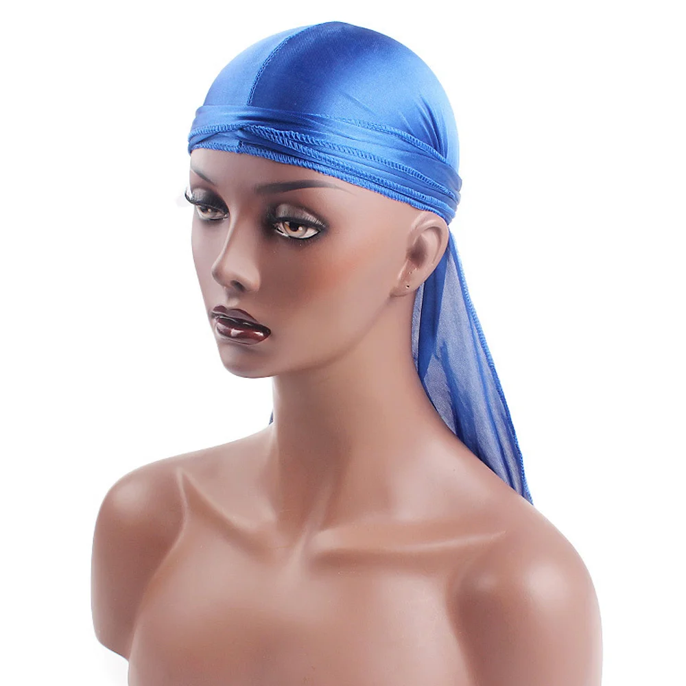 Compra online de Du-rag bandana de basquete de rua, absorvente de suor,  cetim de seda, boné pirata de cauda longa, cabeça elástica