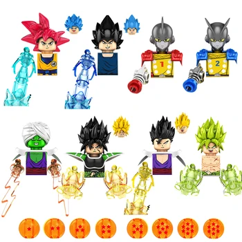 Pg8167 dragon ball z blocos de construção anime dos desenhos animados goku  vegeta mini figura ação