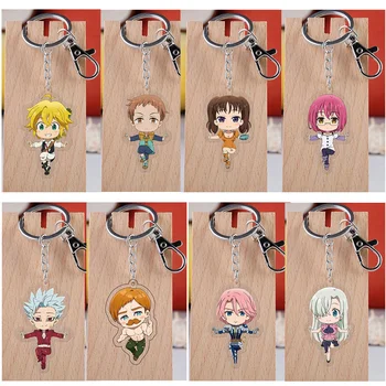 Anime figura os sete pecados mortais brinquedo em pé modelo suporte da  placa de desktop decoração ornamentos figura ação brinquedos presente  chaveiro