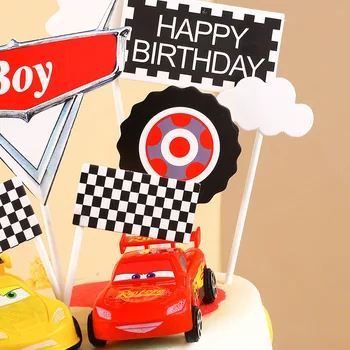 McQueen Decoração Do Bolo Para Crianças, Feliz Aniversário, Decorações Do  Bolo, Carro Dos Desenhos Animados, Chuveiro Do Bebê, Fontes Do Casamento, 4  Pçs/set