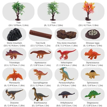 Tapete de Jogo Mundial de Dinossauros, Presente de Dia das Crianças, com 5  árvores e 9 dinossauros