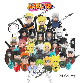 Brinquedo bloco de construção dos desenhos animados naruto sasuki kakashi  personagem avatar mini tijolo acessórios bloco de construção quebra-cabeça  brinquedo brinquedos presente