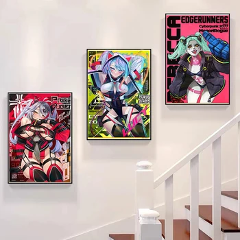 Cyberpunk Edgerunners Anime Personagens Cartaz Photo Frame 5 Polegadas  Criativo Desktop Decoração Sala Ornamento Do Quarto