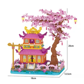 1 Conjunto Casa De Árvore Rosa De Blocos De Construção De Flores De  Cerejeira Bloco De Construção De Modelo De Flor De Cerejeira Diy Brinquedo  Para Adulto Presente De Brinquedo Diy De